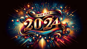 Vibrant2024 New Year Celebration Artwork Wallpaper