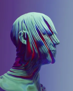 Vibrant3 D Sculpture Profile Wallpaper