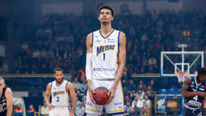 Victor Wembanyama Basketball Game Presence Wallpaper