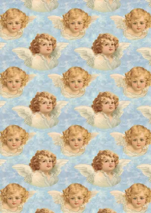 Victorian Angel Pattern Wallpaper