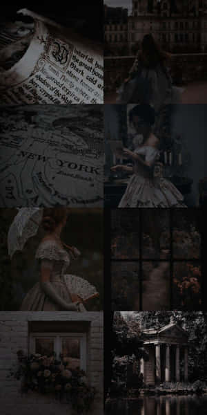 Victorian Era Collage Dark Aesthetic Wallpaper