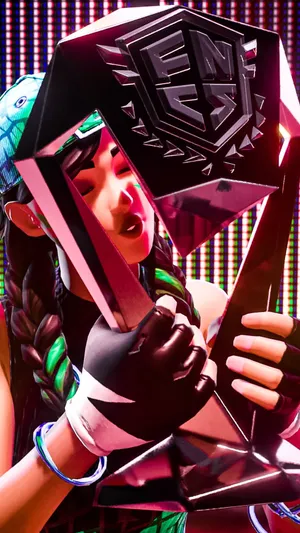 Victorious Gamer Embracing Trophy Wallpaper