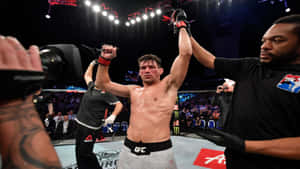 Victorious Moment Of Demian Maia In Competition Wallpaper