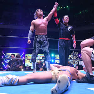 Victorious Wrestler Celebration Arena Wallpaper