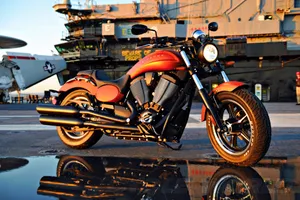 Victory Orange Motorcycle Wallpaper