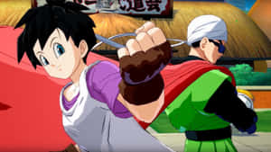 Videl, The Strong Female Martial Artist From Dragon Ball Z, Posing Confidently Wallpaper