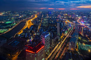 Vietnam Evening City Lights Wallpaper