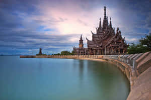 View Of The Sanctuary Of Truth From Coast Wallpaper