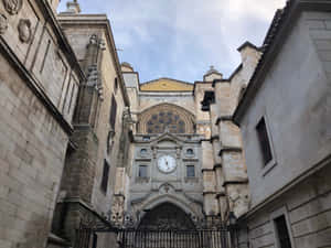 View Of Toledo Cathedral From Below Wallpaper