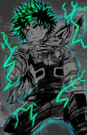 Vigilante Deku Electric Aura Wallpaper