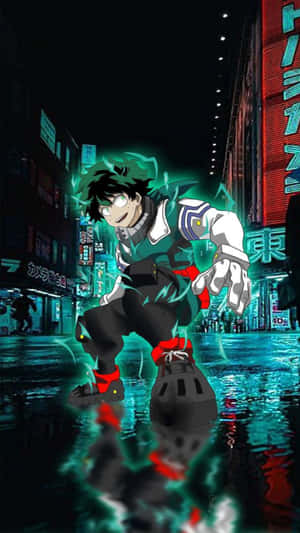 Vigilante Dekuin Neon Lit Street Wallpaper