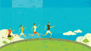 Vigorous People Exercising Wallpaper