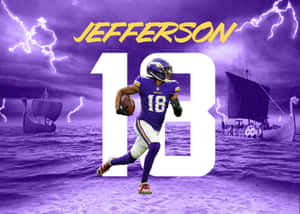 Viking Themed Football Player Graphic Wallpaper