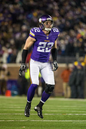 Vikings Player Harrison Smith Action Shot Wallpaper