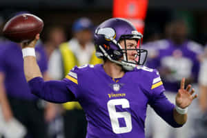 Vikings Quarterback Action Shot Wallpaper