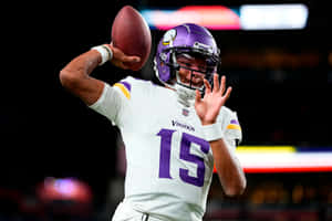 Vikings Quarterback Action Shot Wallpaper