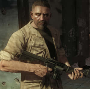 Viktor Reznov Holding Rifle Wallpaper