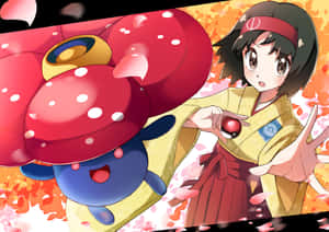 Vileplume And Erika During Autumn Wallpaper