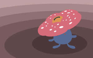 Vileplume Over A Spiral Surface Wallpaper