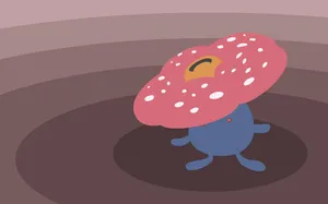 Vileplume Over A Spiral Surface Wallpaper