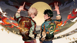 Villain Deku And Bakugo Jacket Aesthetic Wallpaper