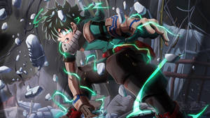 Villain Deku Smashing Rocks Wallpaper