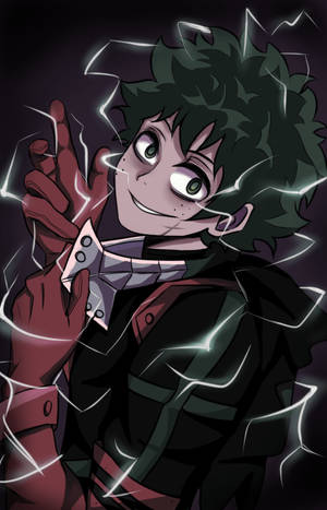 Villain Deku White Lightning Fan Art Wallpaper