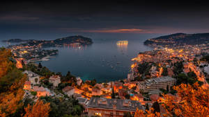 Villefranche France At Night Wallpaper