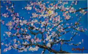 Vincent Van Gogh's Masterful Almond Blossoms Painting Wallpaper