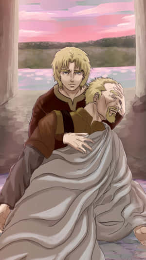 Vinland Saga Characters Embrace Wallpaper