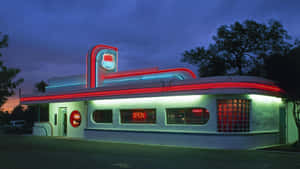 Vintage 66 Retro Diner Wallpaper