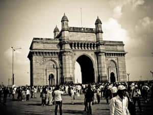 Vintage Aesthetic Of Gateway To India Wallpaper