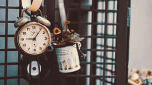 Vintage Alarm Clock Display Wallpaper