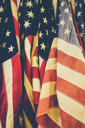 Vintage American Flag Texture Wallpaper