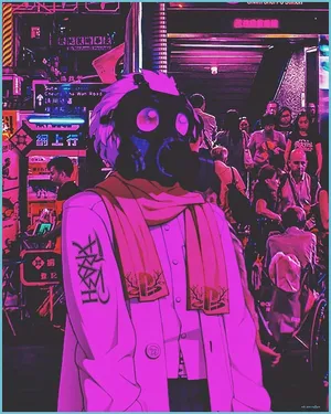 Vintage Anime Gas Mask Wallpaper