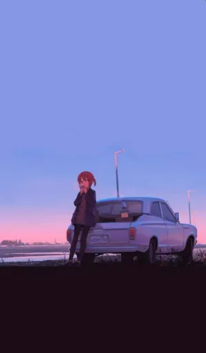 Vintage Anime Ukulele And Chill Wallpaper