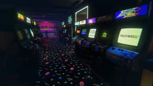 Vintage Arcade Room Nostalgia Wallpaper