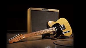 Vintage Bass Guitarand Amplifier Wallpaper