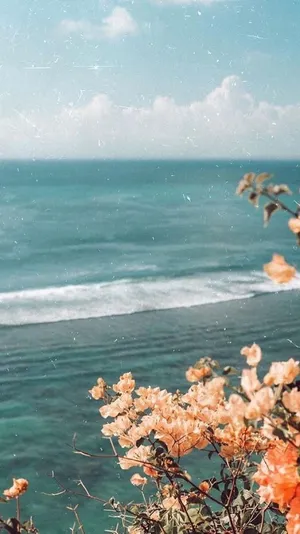 Vintage Beach Floral View.jpg Wallpaper