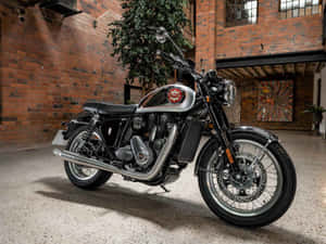 Vintage Beauty In Motion- Classic Retro Motorcycle Wallpaper