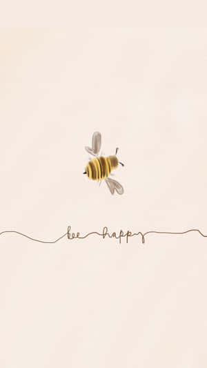 Vintage Bee Happiness Artwork Wallpaper