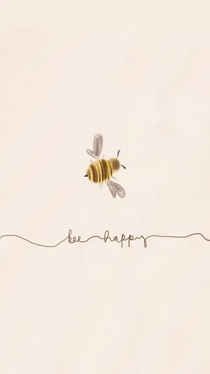 Vintage Bee Happiness Artwork Wallpaper