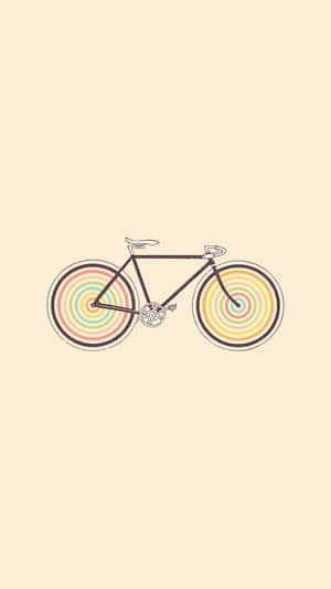 Vintage Bicycle Pastel Swirls Wallpaper