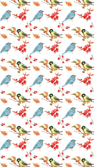 Vintage Bird Pattern Wallpaper Wallpaper