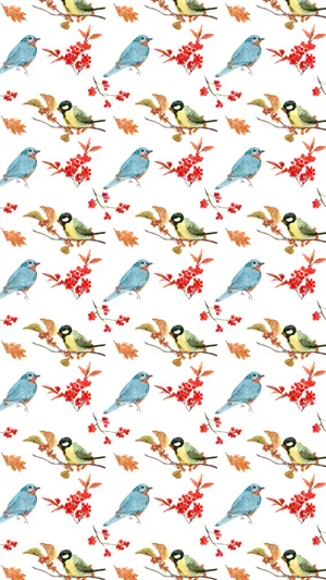 Vintage Bird Pattern Wallpaper Wallpaper