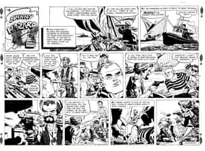 Vintage Black And White Comic Strip Scene Wallpaper