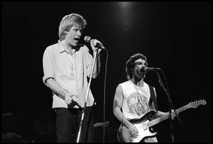 Vintage Black And White Image Of Daryl Hall And John Oates Wallpaper