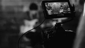 Vintage Black And White Movie Scene Wallpaper