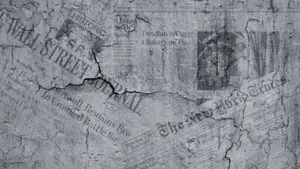 Vintage Black And White Newspaper On Display Wallpaper