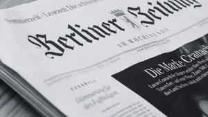 Vintage Black And White Newspaper On Table Wallpaper